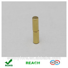 Dia 5x20mm couche aimant rond d’or